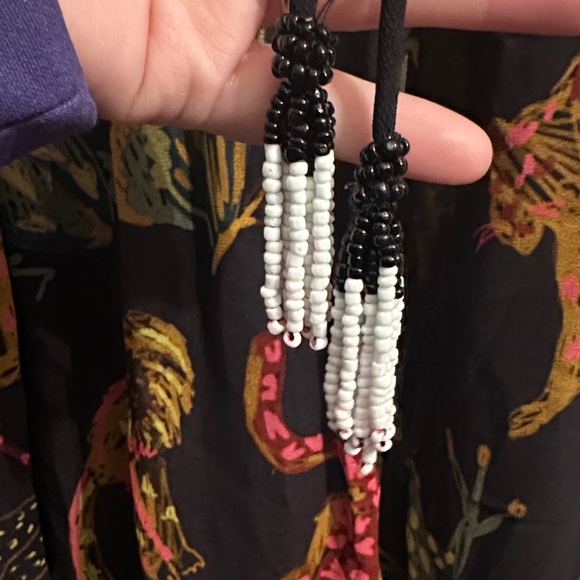 FARM Rio Black abstract jungle tiered full maxi skirt ONLY M - Picture 4 of 7